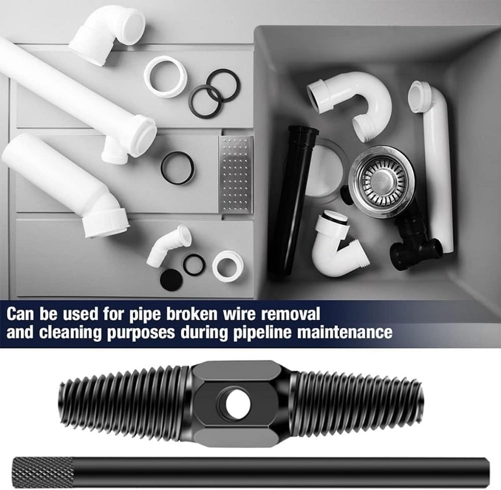 2-in-1 Pipe Screw Extractor Set for 1/2 & 3/4 Inch Rusted/Damaged Fasteners