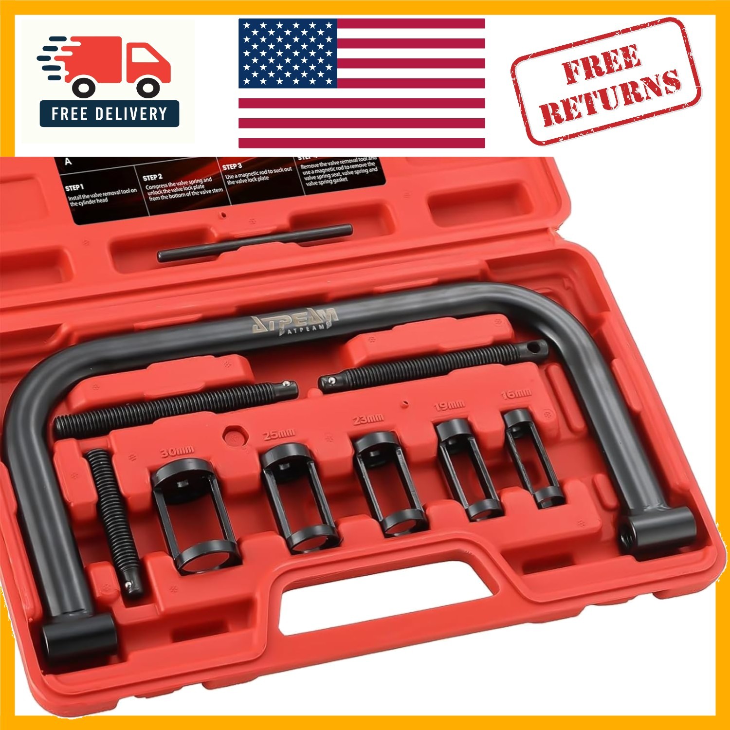 Corrosion-Resistant Valve Spring Compressor C Clamp Tool Set for All Vehicles