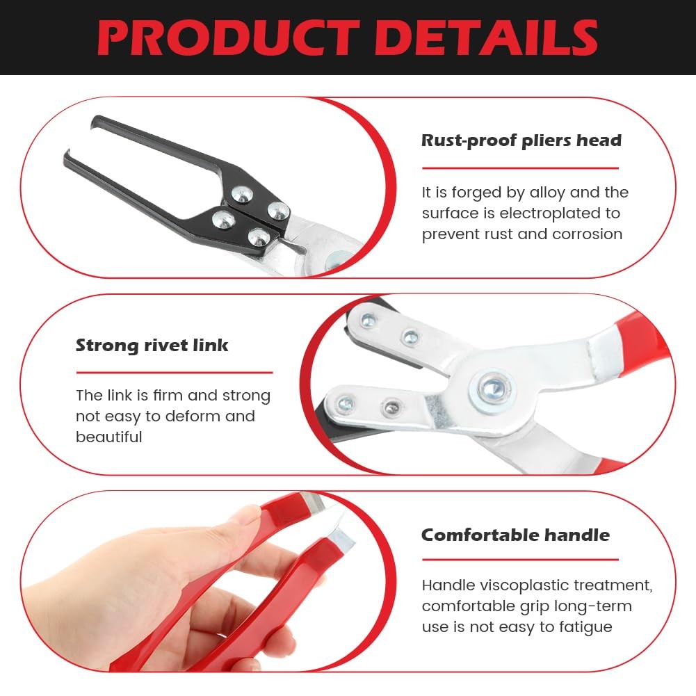 Relay Puller Pliers with Fuse Remover, Automotive Extractor Tool Red