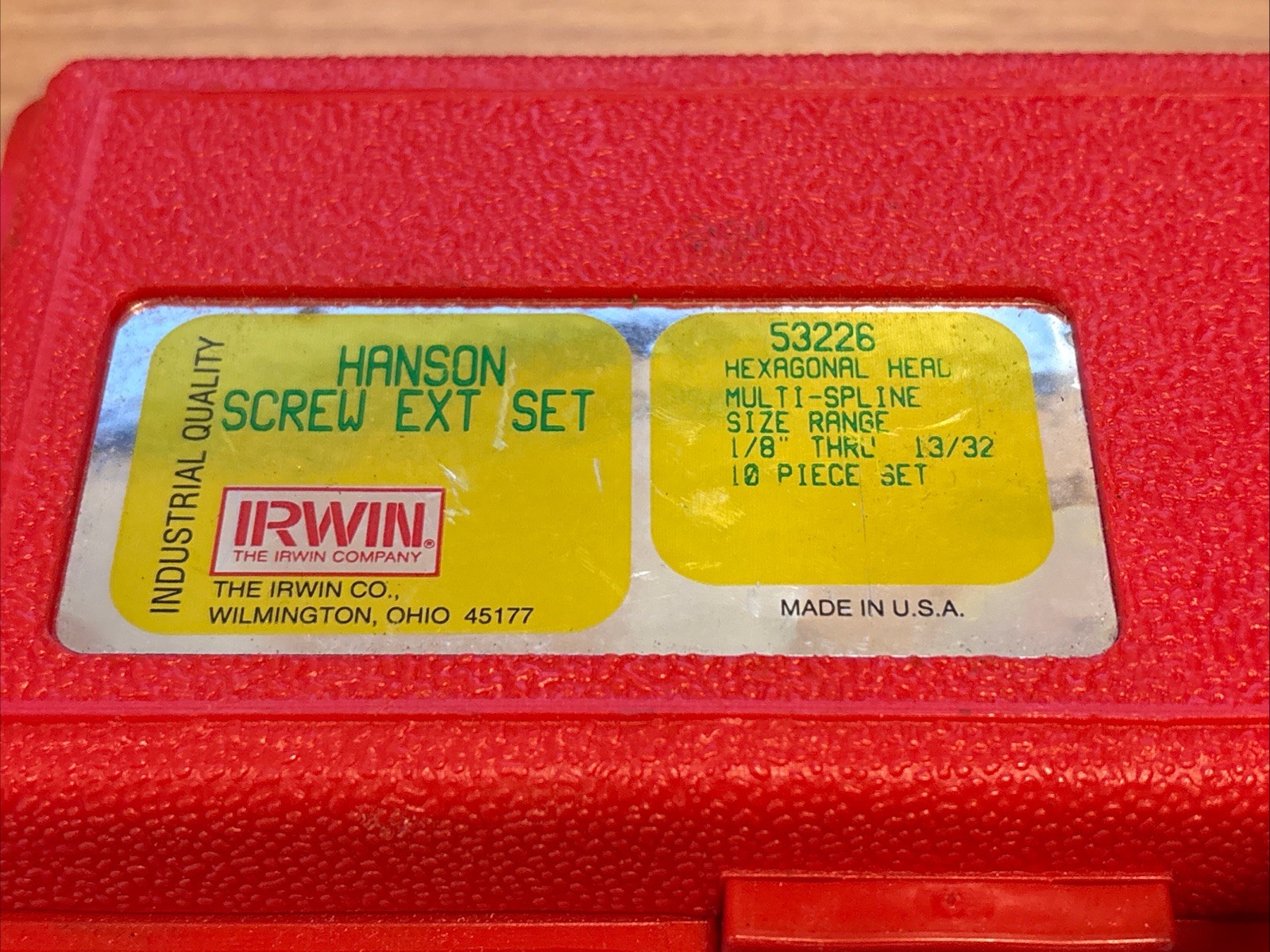 NOS Irwin Hanson USA 53226 10pc Multi-Spine Screw Extraction Set, 1/8″ to 13/32″