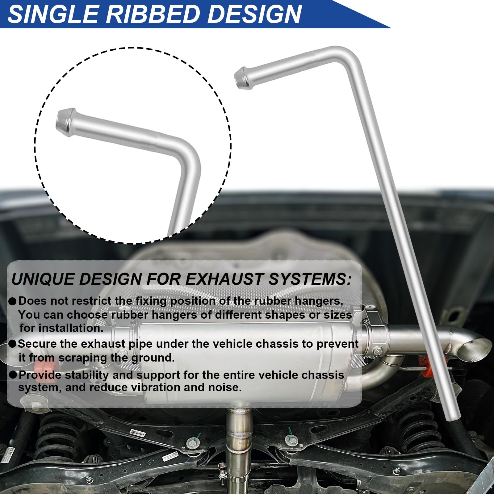 4 PCS 304 Stainless Steel Exhaust Hanger Rod 10 Inch Long Universal Part