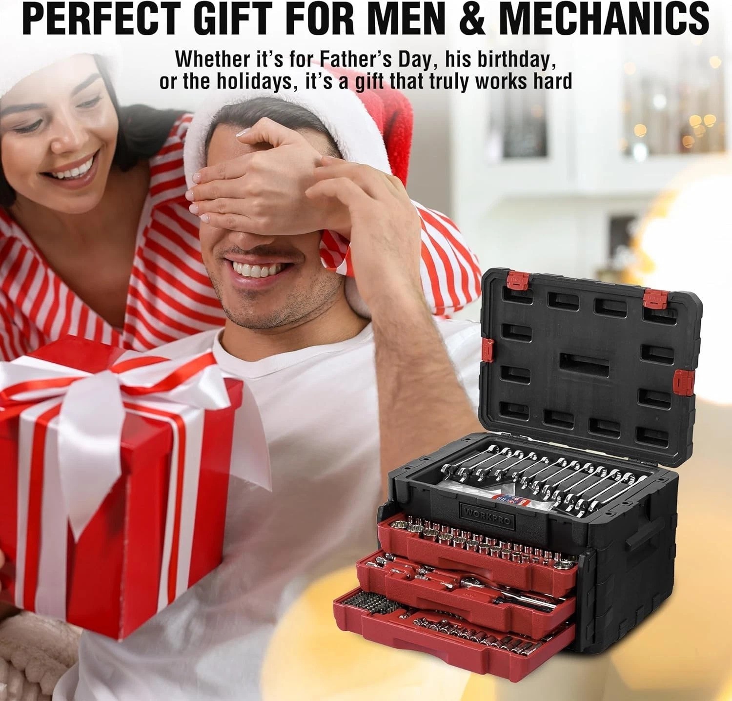 450-Piece Drive Socket Set 1/2″ 1/4″ 3/8″, CR-V Metric and Imperial with Quic…