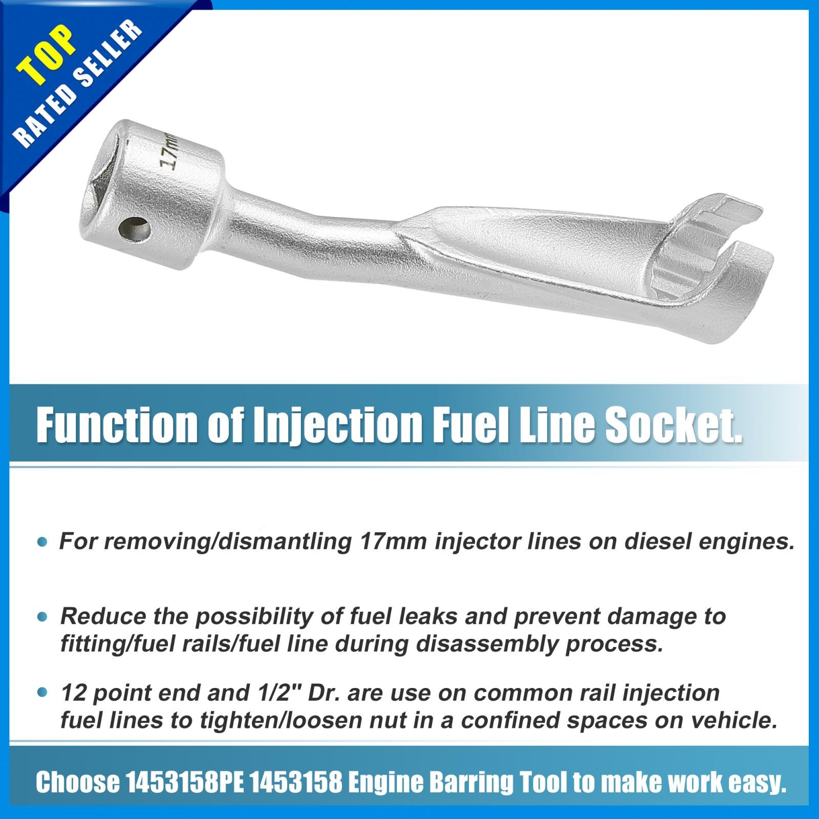 Pack x 1 For BMW 17mm 12Point Common Rail Injection Fuel Line Socket Nut Wrench