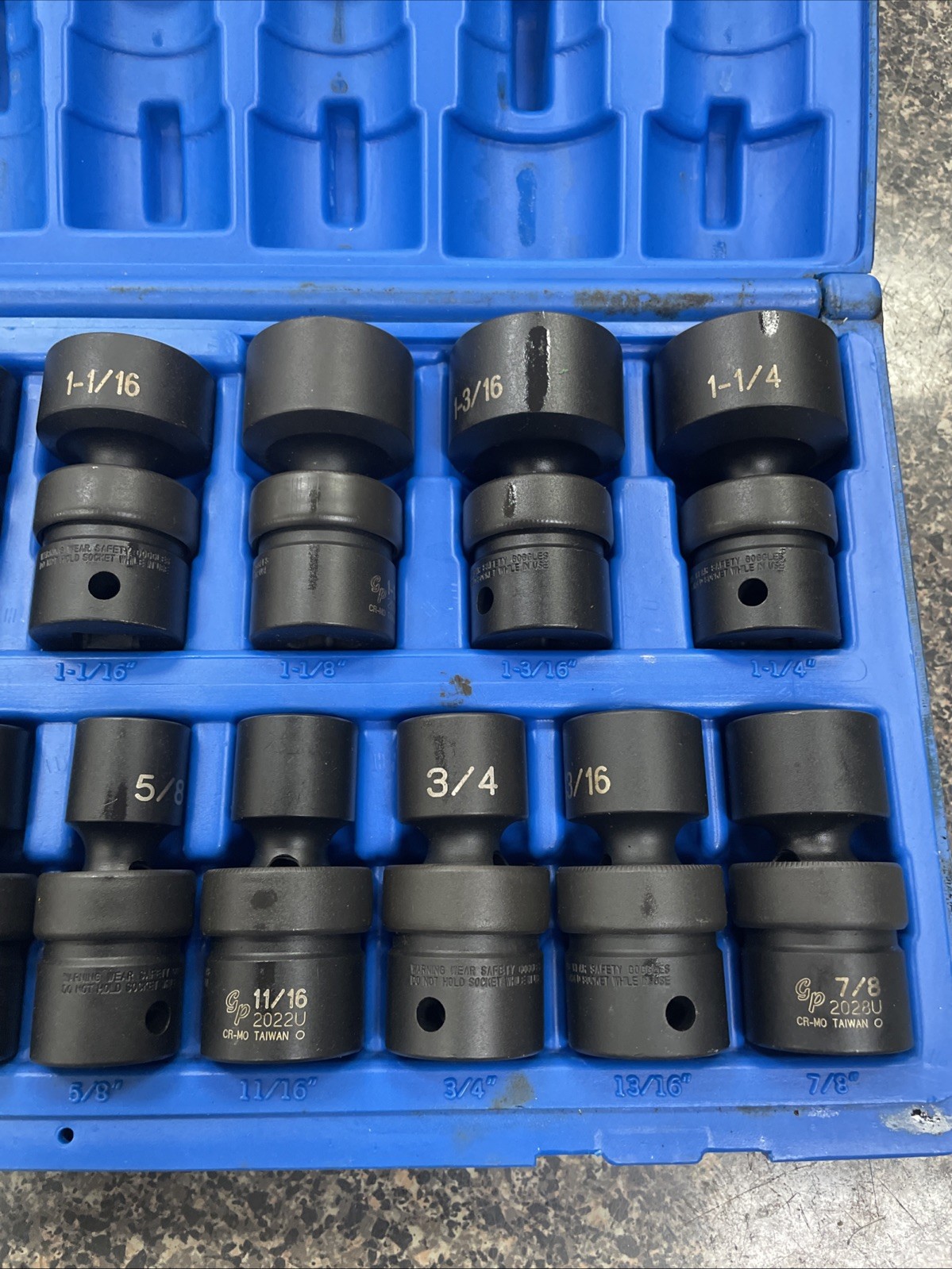 14 PIECE SET OG GP 1314U SWIVEL IMPACT SOCKET SET STANDARD USA SELLER