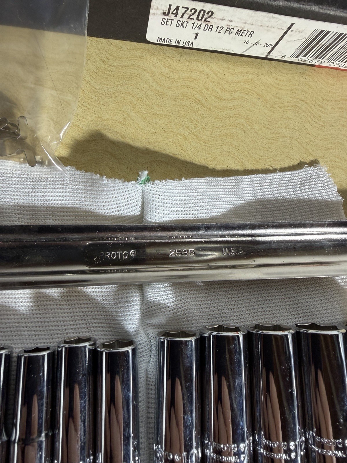 12 Pieces Metric mm Proto Socket USA Tool J47202 Set SKT 1/4 DR 6 Point
