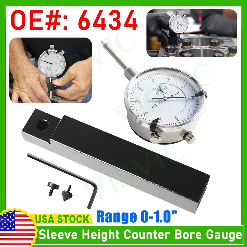 6434 Sleeve Height and Counter Bore Gauge Kit For All Diesel Engines Range 0-1″