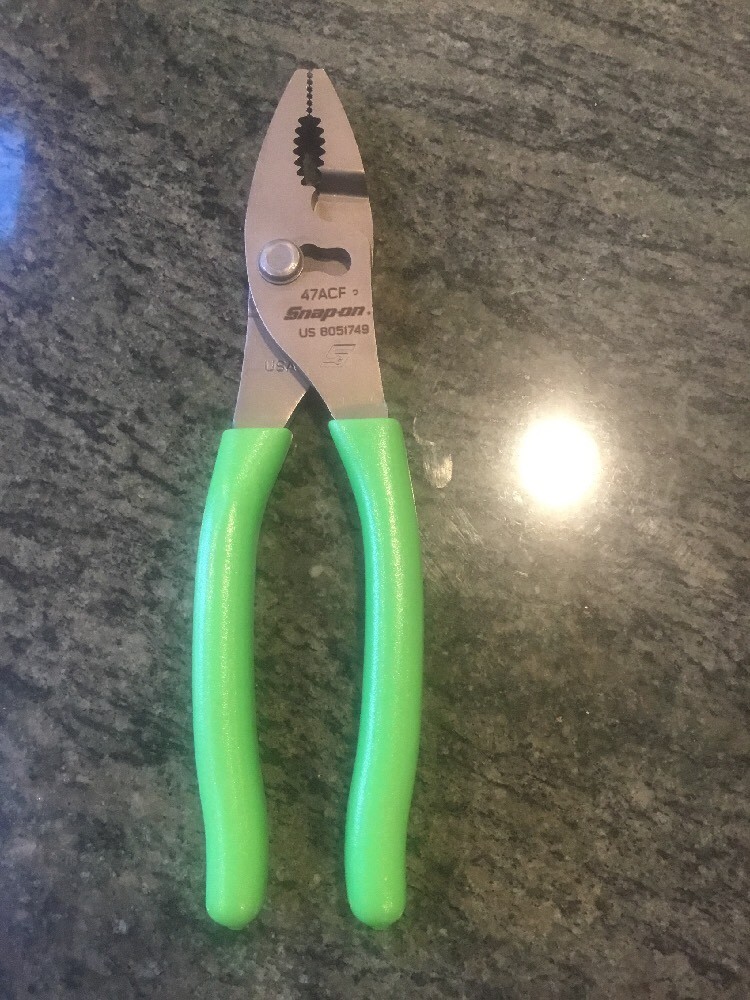Snap On 47acf 8″ talon grip combination slip-joint pliers green new