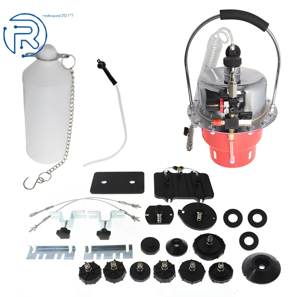 Portable Pneumatic Air Pressure Kit Brake & Clutch Bleeder Valve System Tool Kit