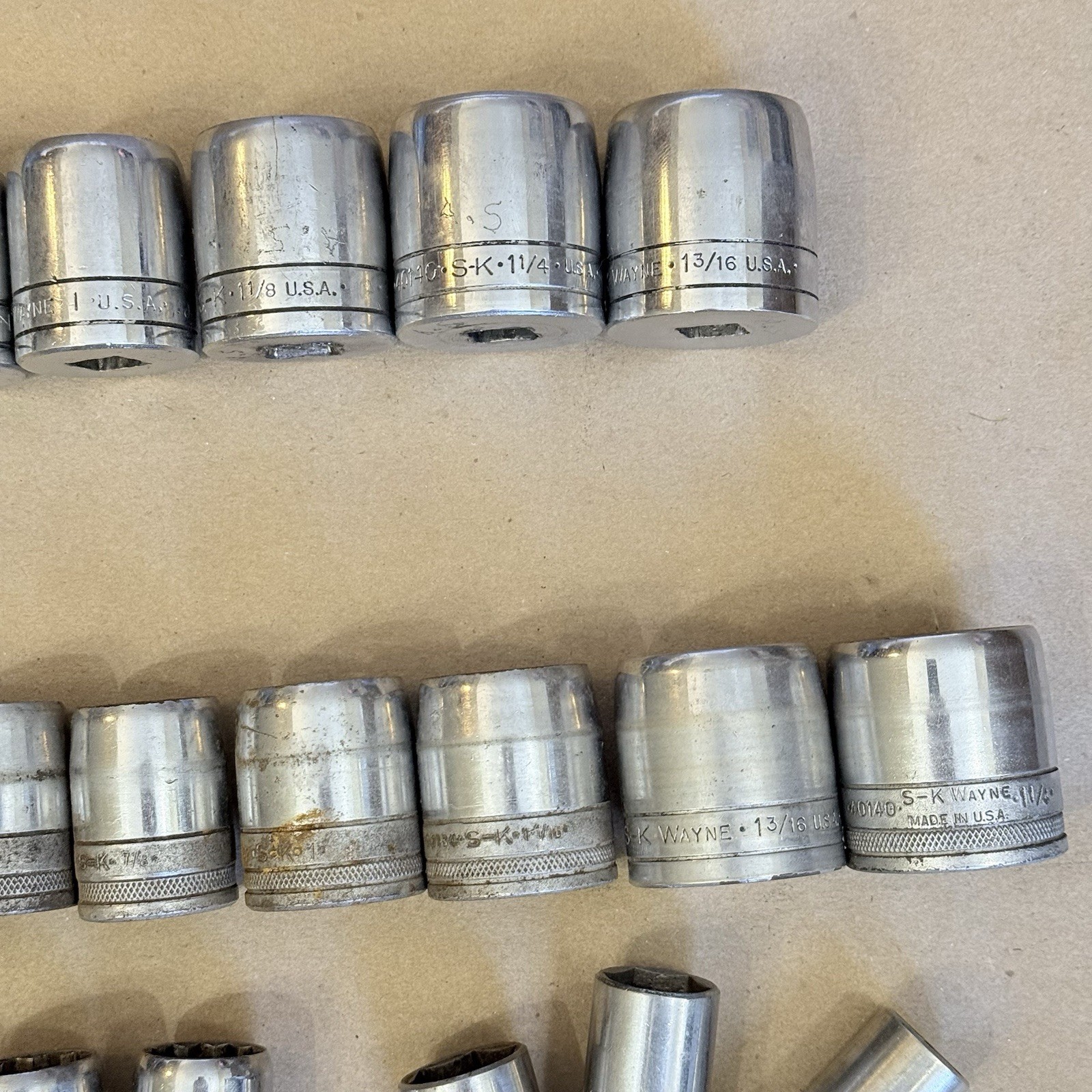 Vintage SK Tools 1/2″ Drive SAE Socket Sets 7/16″ to 1-1/4″ USA Made