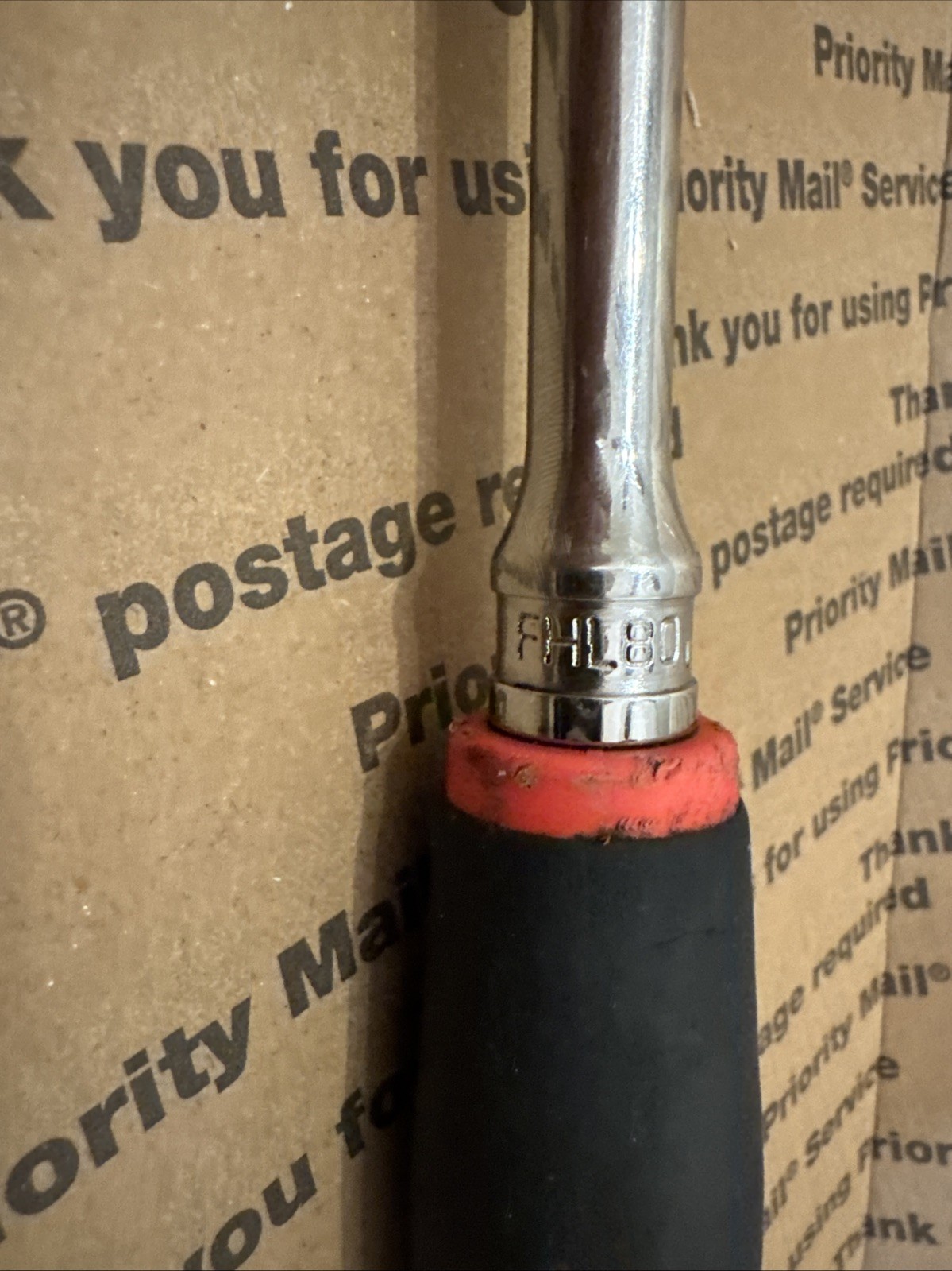 Snap-On FHL80 3/8″ Soft-Grip Long-Handle Ratchet – Red