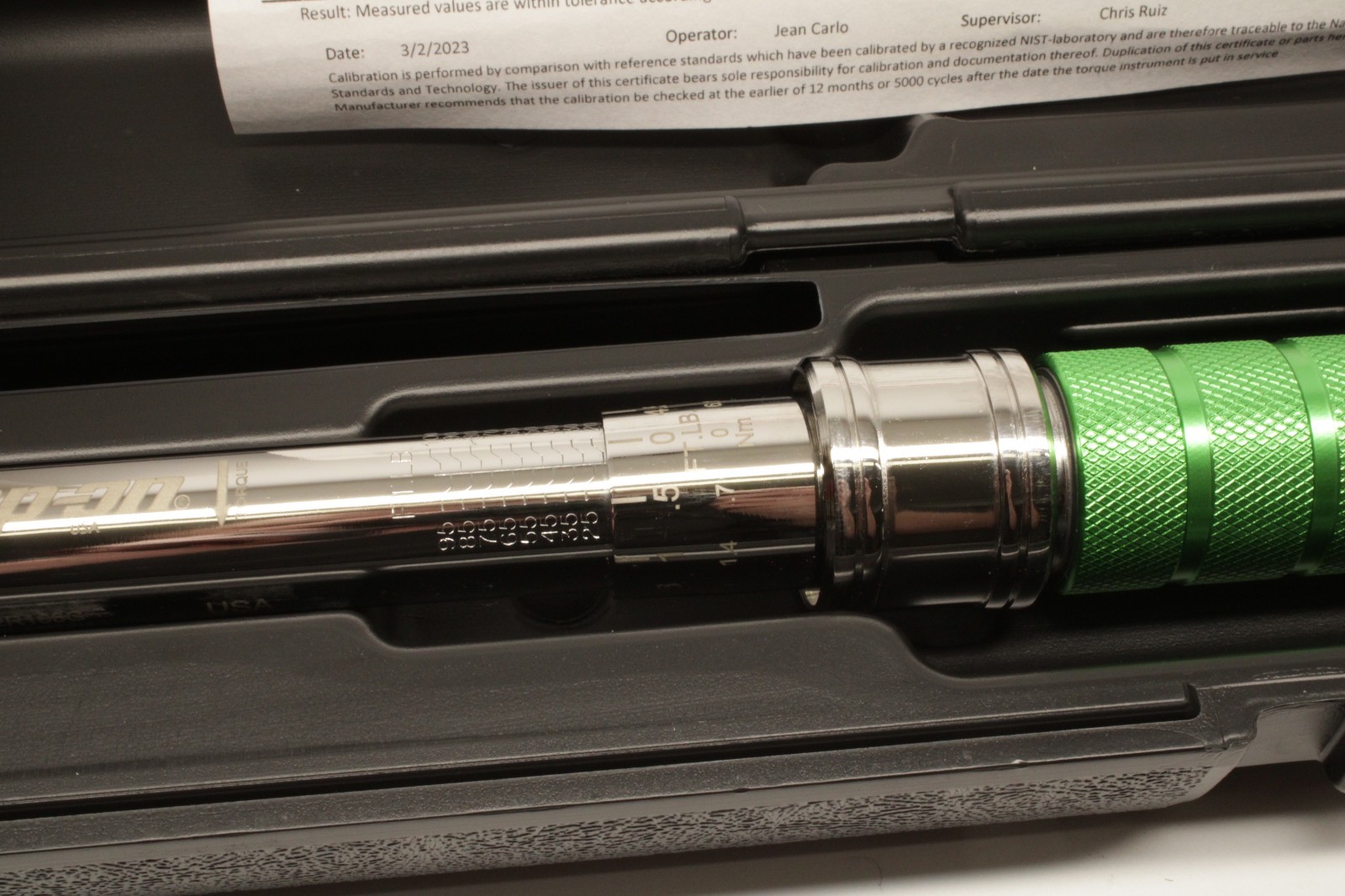 Snap-On QE2R100G 3/8″ Drive Torque Wrench 20-100 ft-lbs GREEN