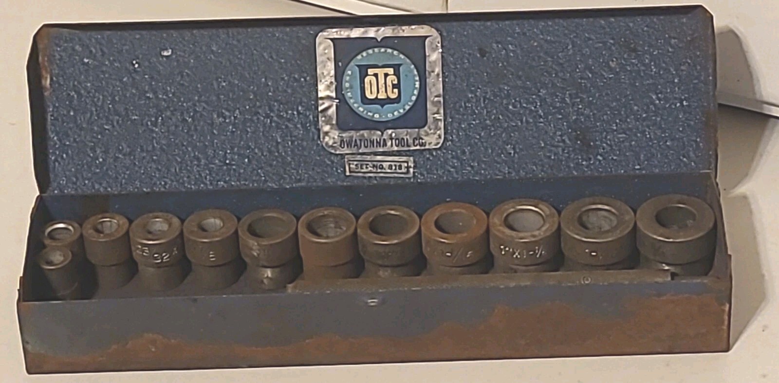 Vintage OTC 818 Bushing Driver Set Metal Tool Box Owatonna Tool Co USA MADE
