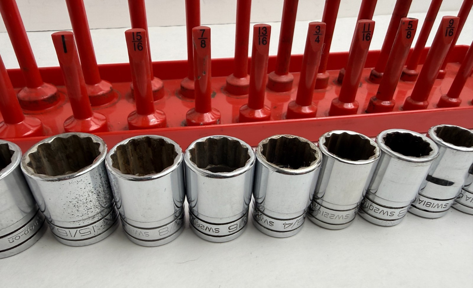 Snap-on Tools USA 14pc 1/2″ Drive SAE Shallow 12pt Socket Set