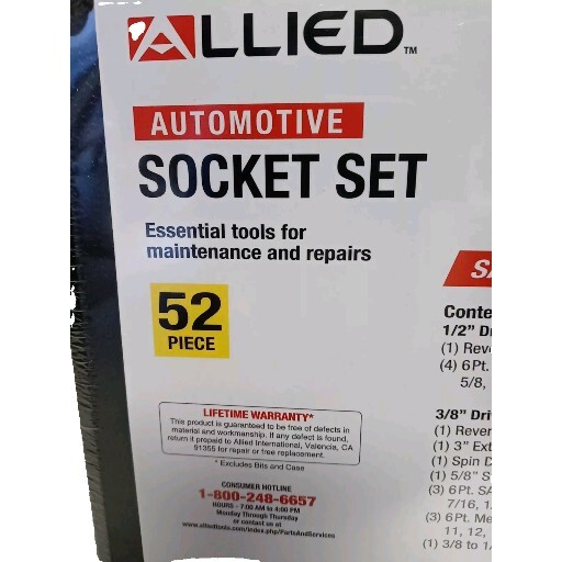 Automotive Socket Set 52pc with Carrying Case New 1/4 3/8 1/2 Drives