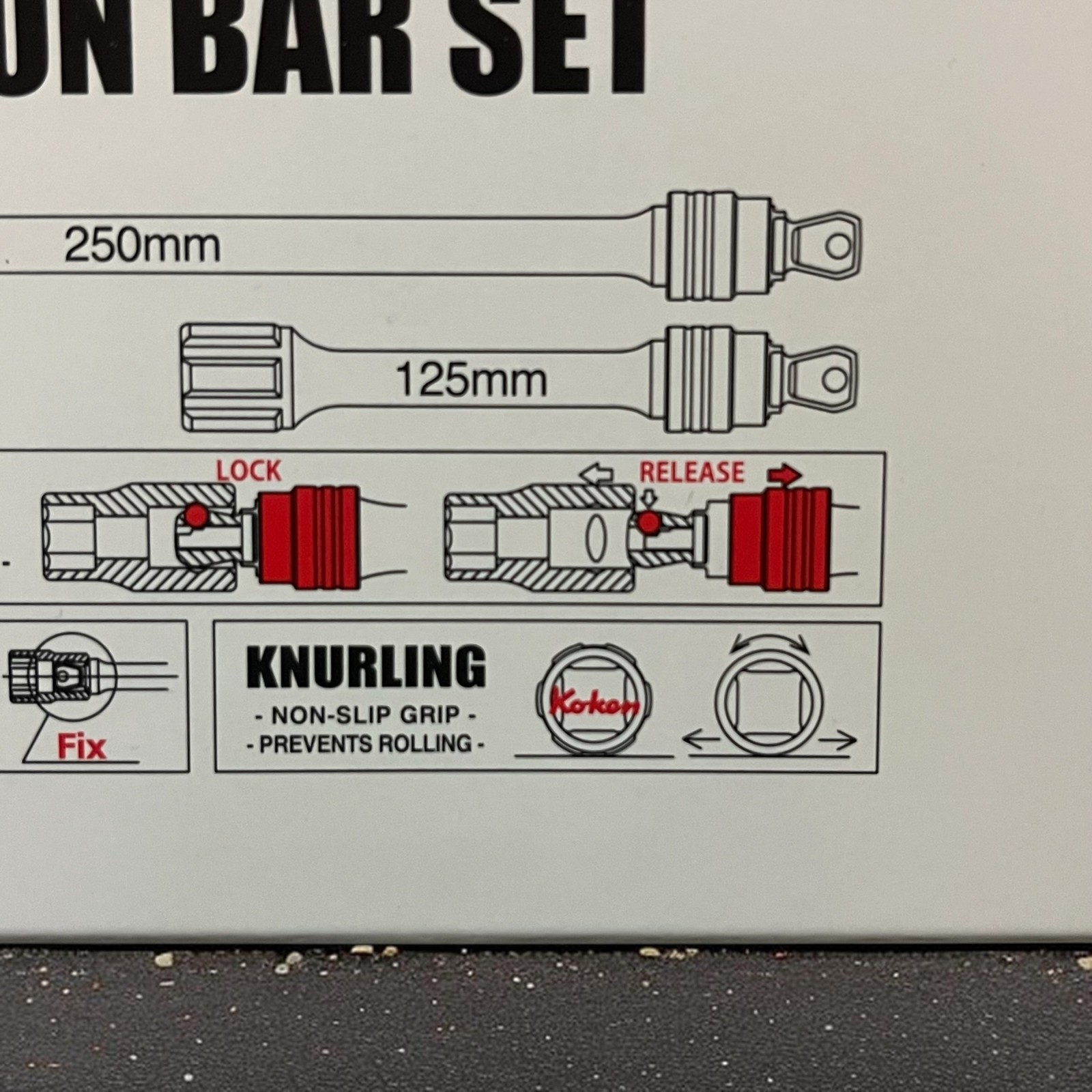 Ko-ken PK3763L/3 3-piece 3/8 Drive Locking Wobble-Fix Extension Bar Set