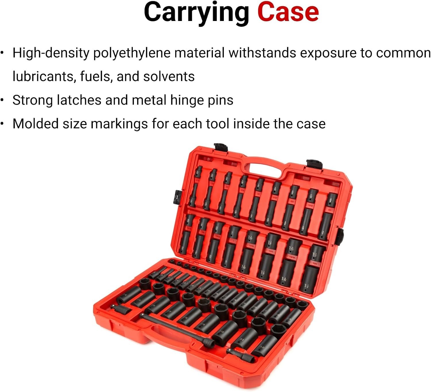 TEKTON 1/2 Inch Drive 6-Point Impact Socket Set, 87-Piece (5/16-1-1/4 in., 8-32
