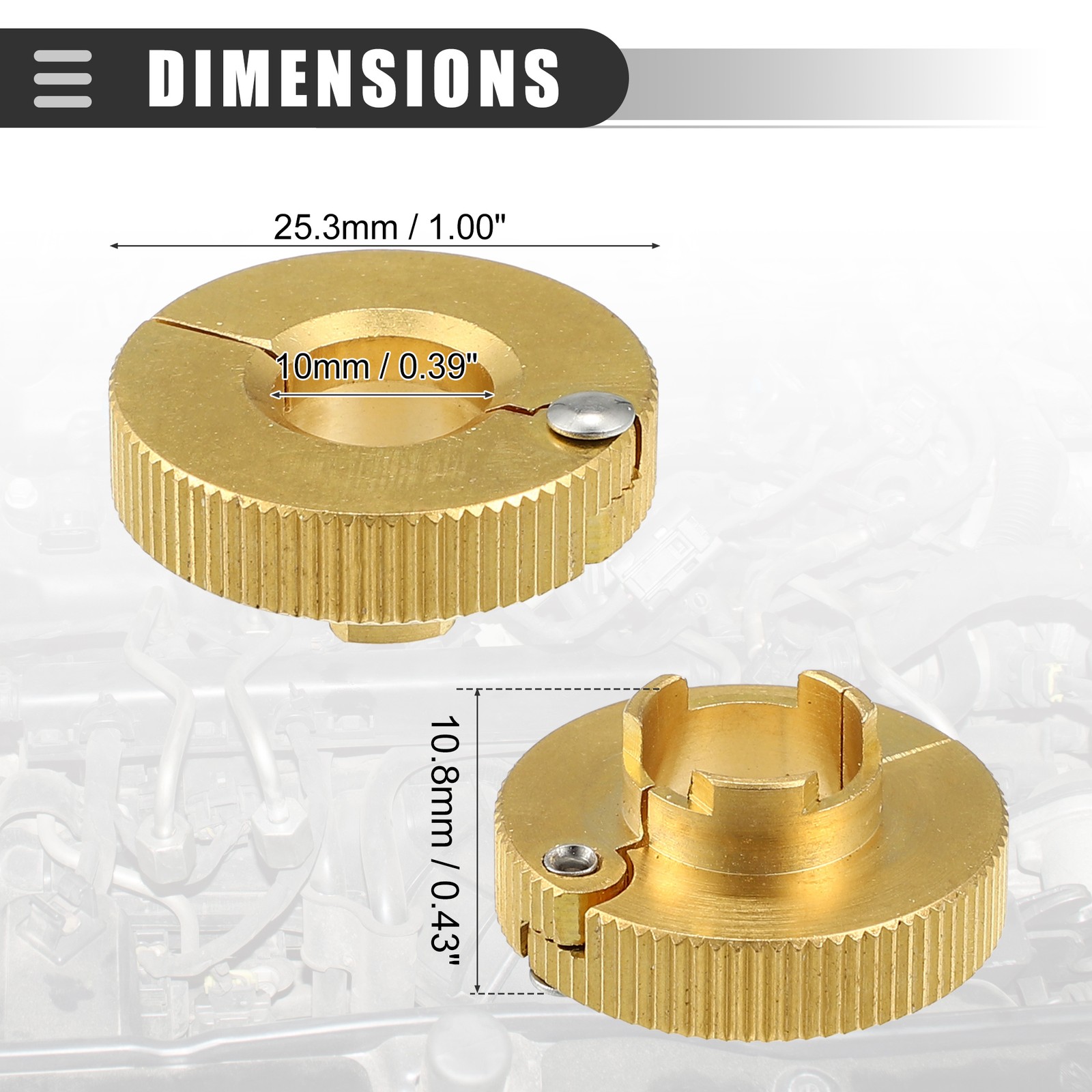 Universal Oil Fuel Line Disconnect Tool 3/8 Inch Aluminium Alloy Gold Tone