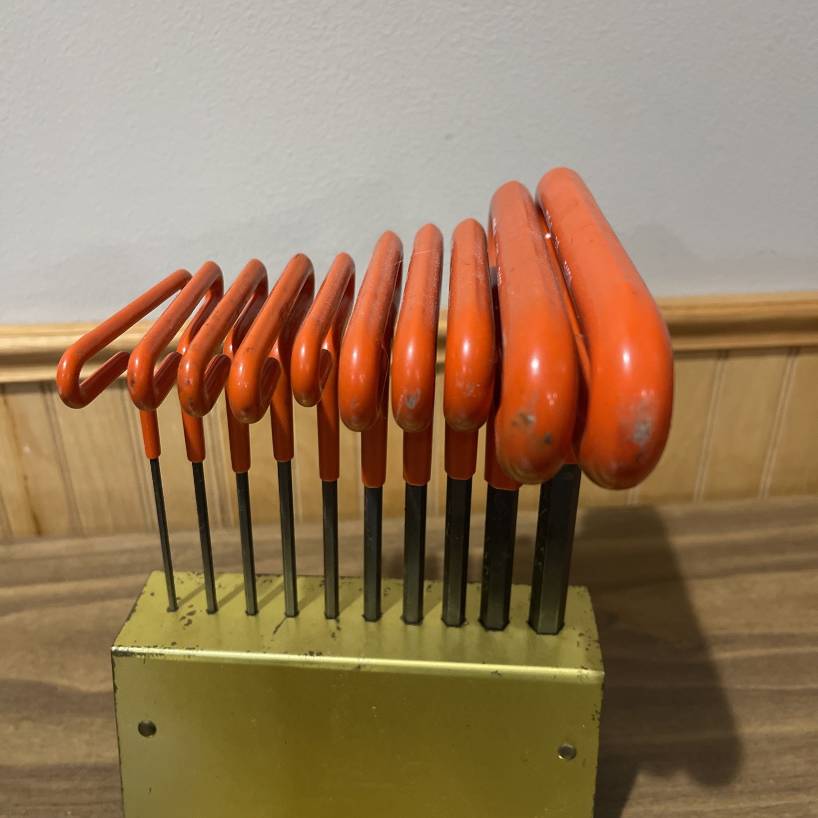 Vintage Eklind Tool 53610 10 Piece ~6″ SAE Cushion Grip T-Handle Hex Key Set