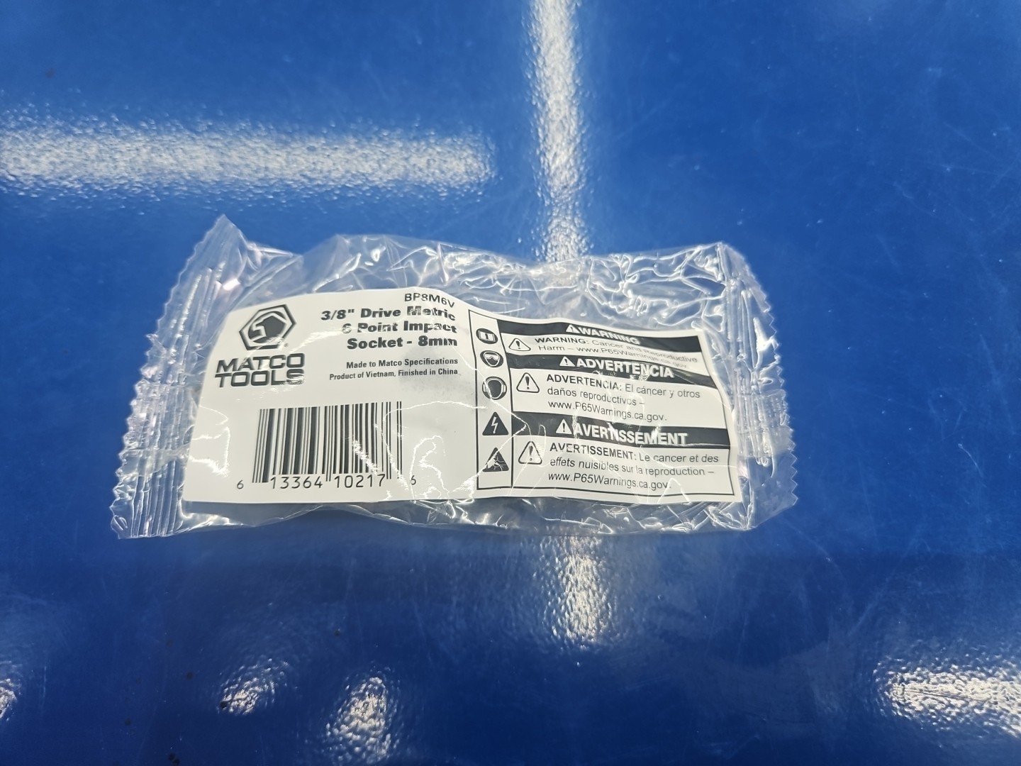 NEW MATCO TOOLS «ADV» BP8M6V, 3/8″ DR 8MM IMPACT SOCKET SHALLOW 6 POINT Packaged
