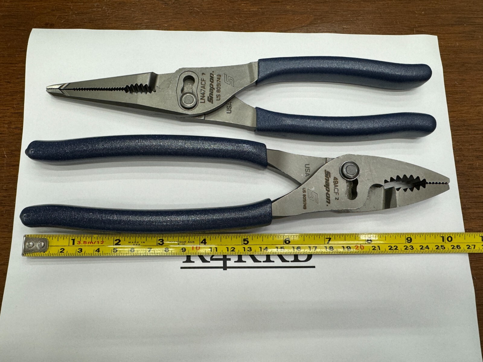 Snap-on Tools NEW POWER BLUE Soft Grip LONG LEVERAGE Plier Lot Set LN47ACF 49ACF