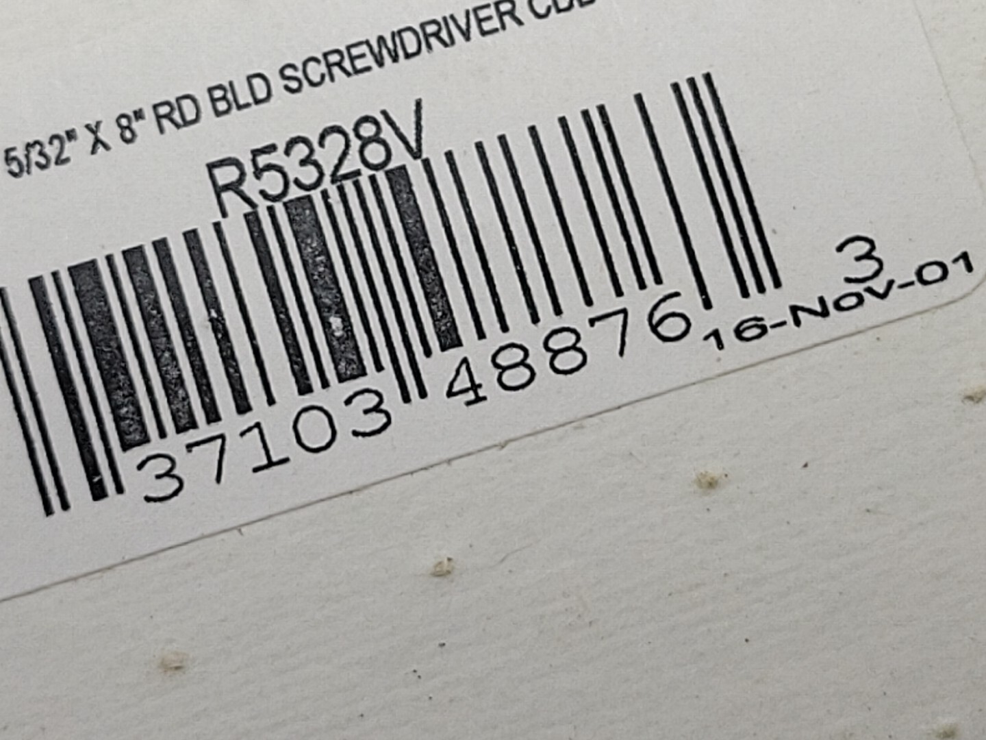 Xcelite Cooper Tools R5328V 5/32″ x 8″ Screwdriver 1/8″ Long Shank Shaft USA