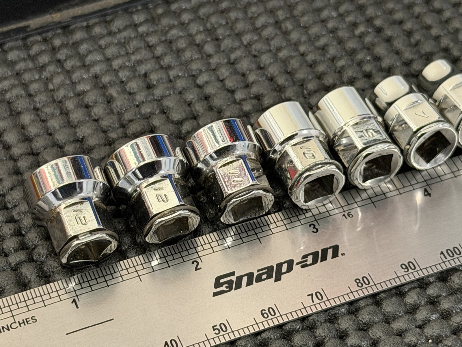 Snap-On 10 of 12PC 1/4″ Low Profile Drive Socket Ratchet Set USA🇺🇸 – 112RTSMA