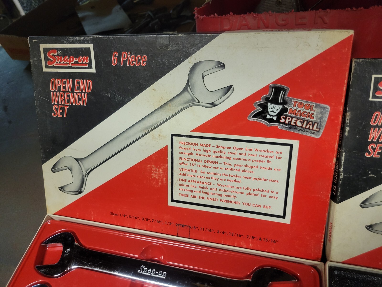 Vintage Snap On USA metric & standard open end wrench set original box very rare