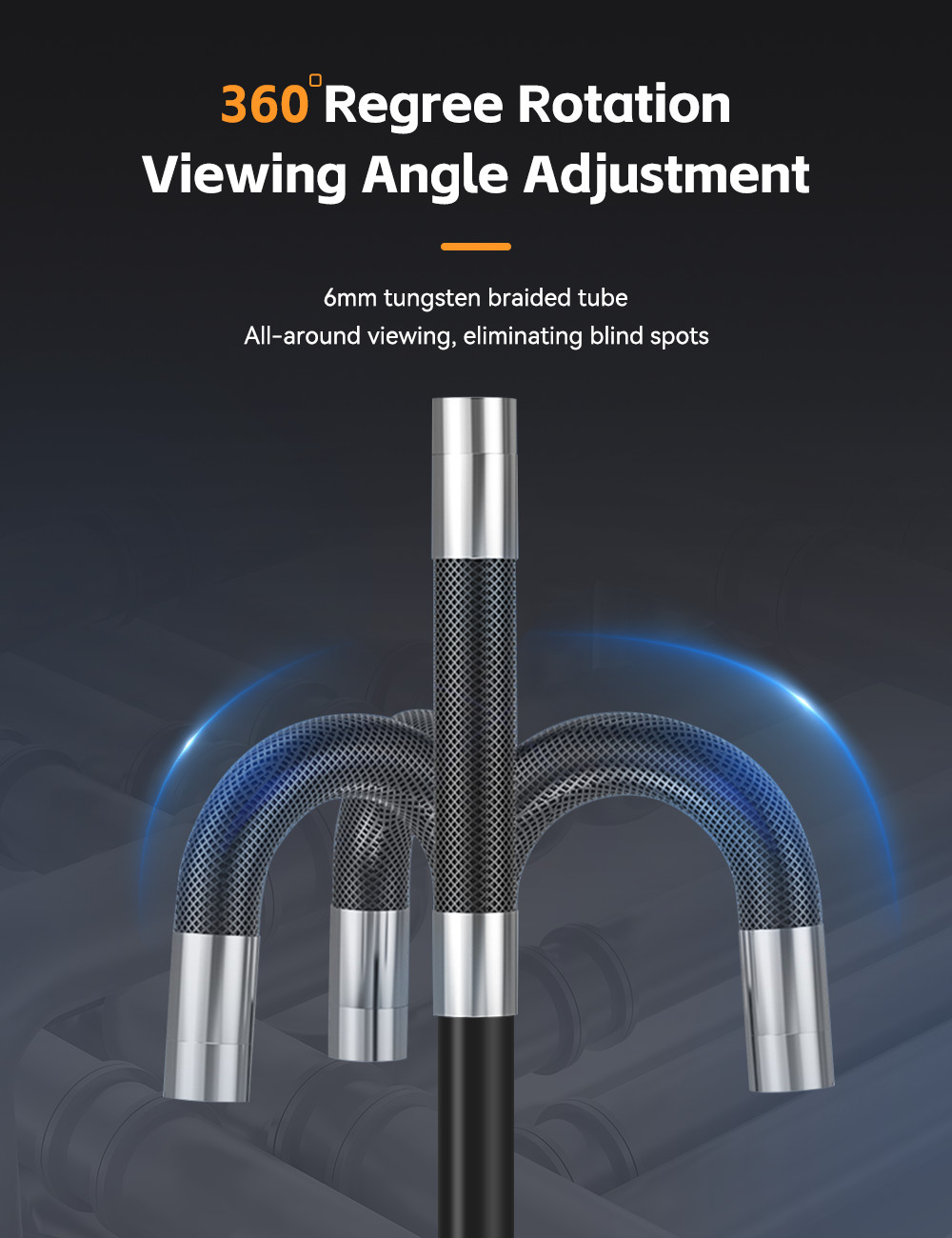 5in 1080P HD 4-Way 360° Articulating Borescope Industrial Endoscope Camera