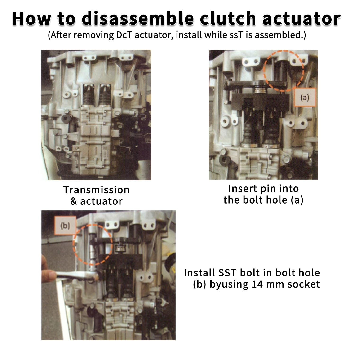 Dual Clutch Transmission Clutch Actuator Removal Installer Tool for Hyundai DCT