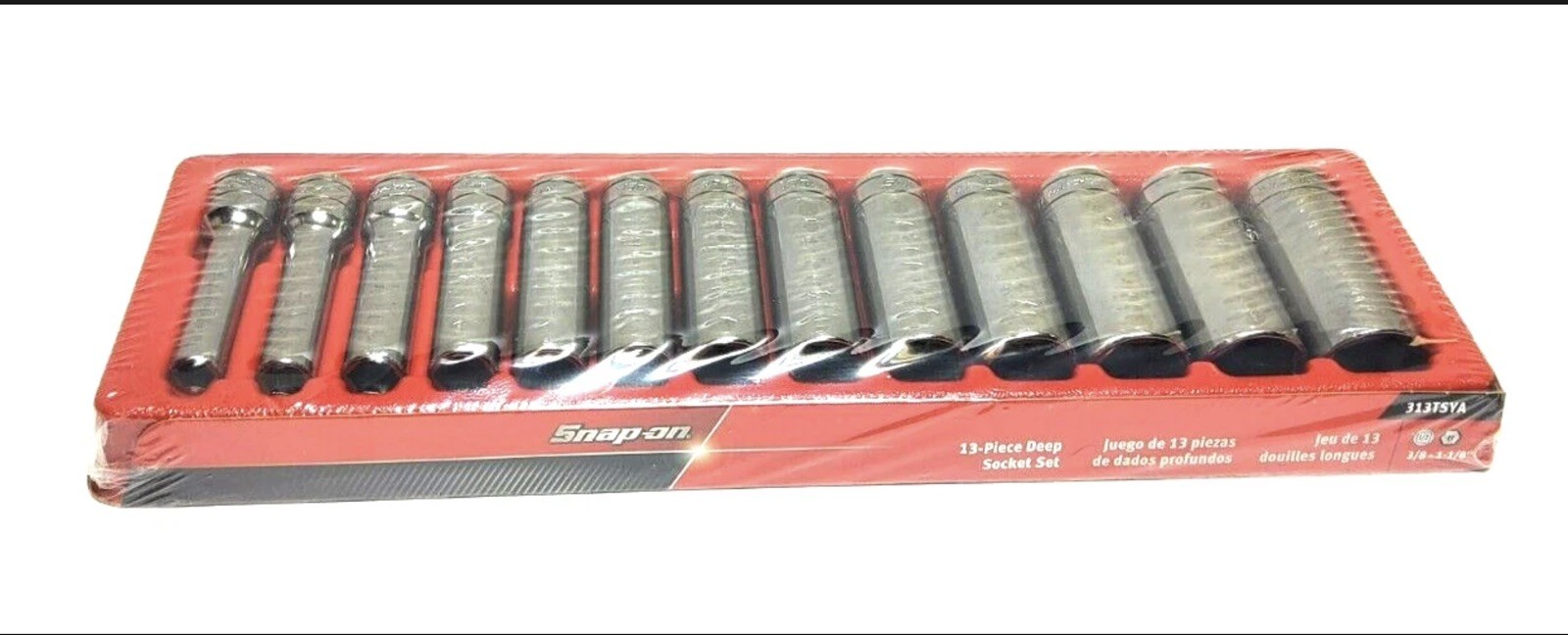 NEW Snap-on™ 1/2″ drive 6-point DEEP socket SET 3/8″ thru 1 1/8″ 313TSYA Unused