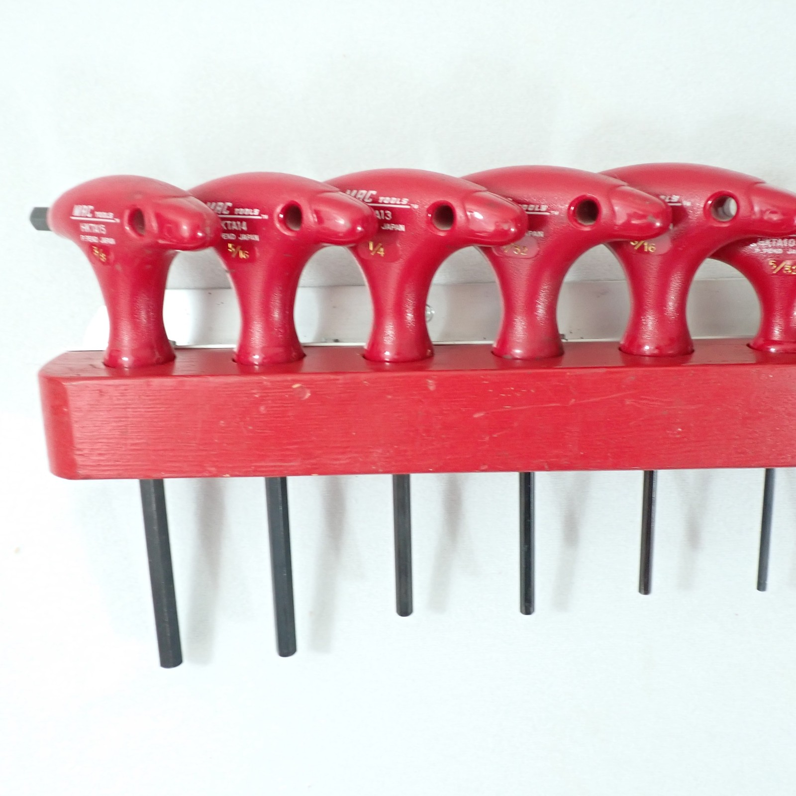 Mac Tools HKTA SAE T-Handle Hex Allen Wrench 10 pc Set 3/32″-3/8″ w/Red Rack