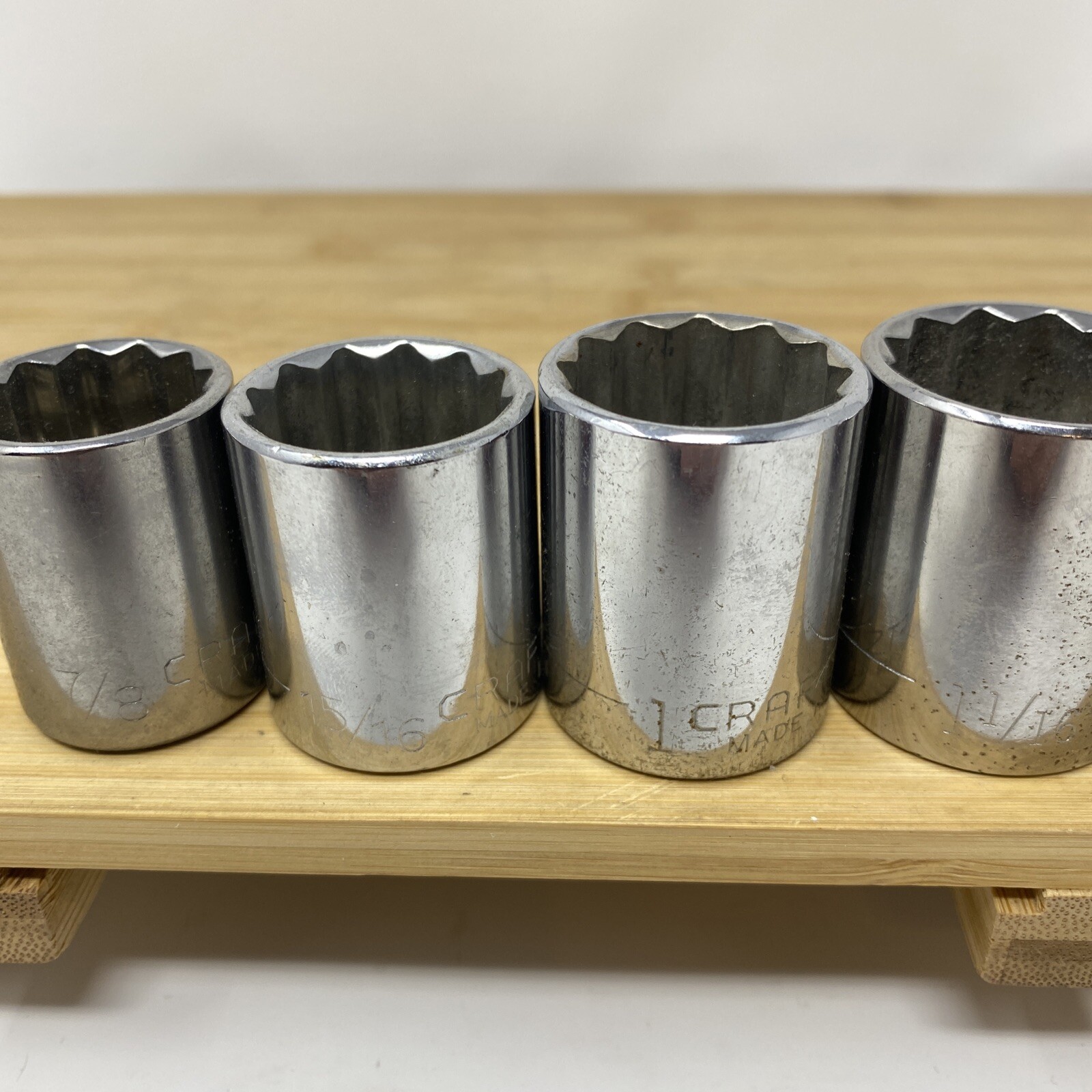 Craftsman USA 7/8 15/16,1, 1 1/16 12 Point 1/2″ Dr Shallow Socket Inv CG Series