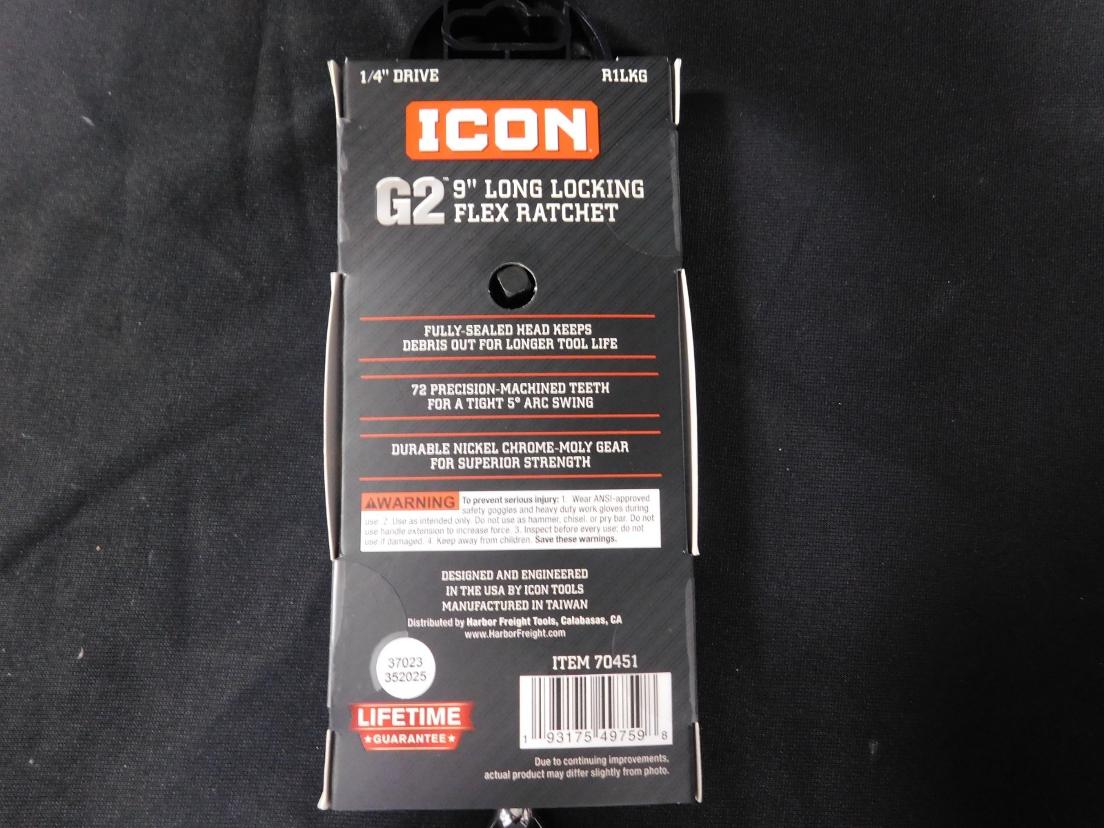 ICON R1LKG G2 9″ LONG LOCKING FLEX RATCHET 1/4 INCH DRIVE (EB91)
