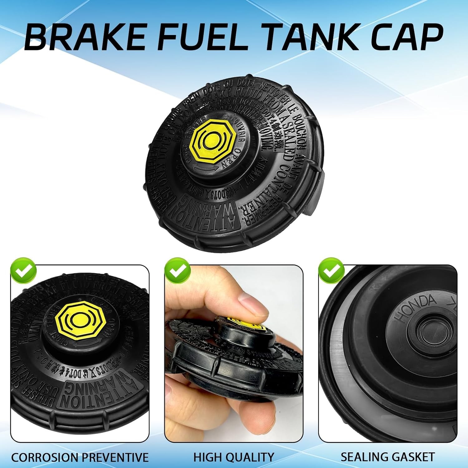 Brake Fluid Cap Replacement for Honda, Brake Master Cylinder Tank Fluid Reservoi