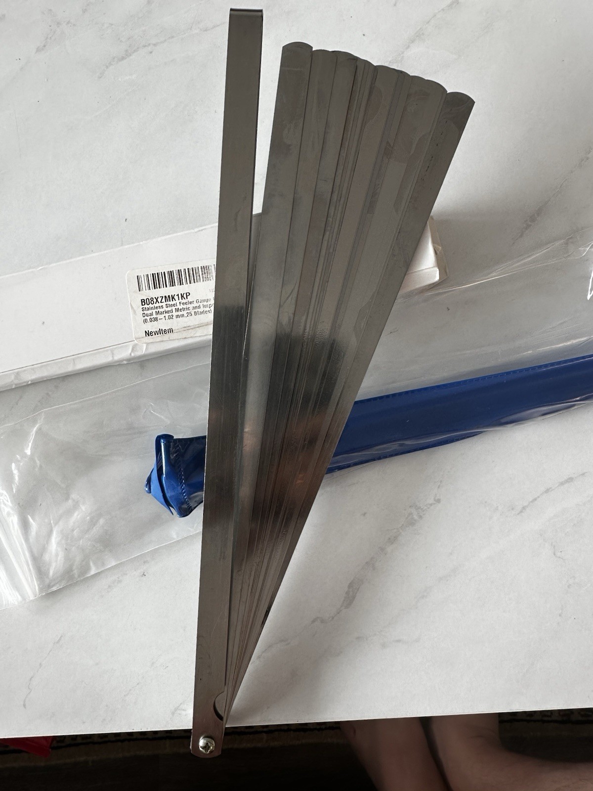 25 Blade Stainless Steel Feeler Gauge Set 0.038–1.02 mm Metric – Ref B08XZMK1KP