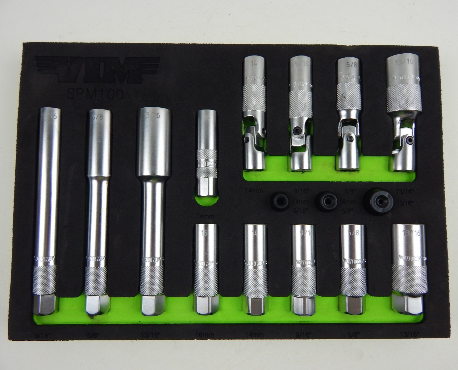 VIM SPM100 13pc Master Spark Plug Socket Set 14mm, 16mm, 9/16″, 5/8″ & 13/16″