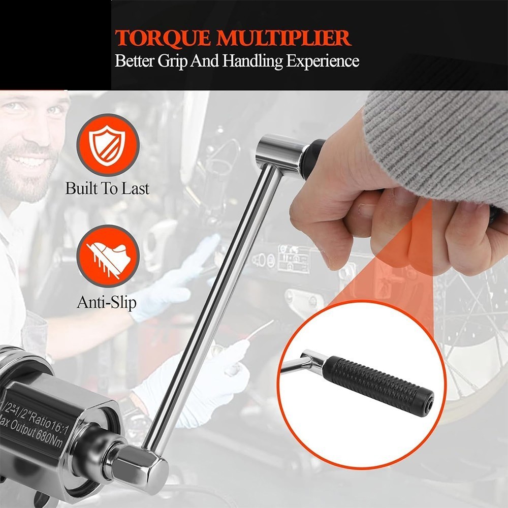 1/2″ Torsion Torque Multiplier Wrench – Lug Nut Remover for 17, 19, 21, 22 Tires