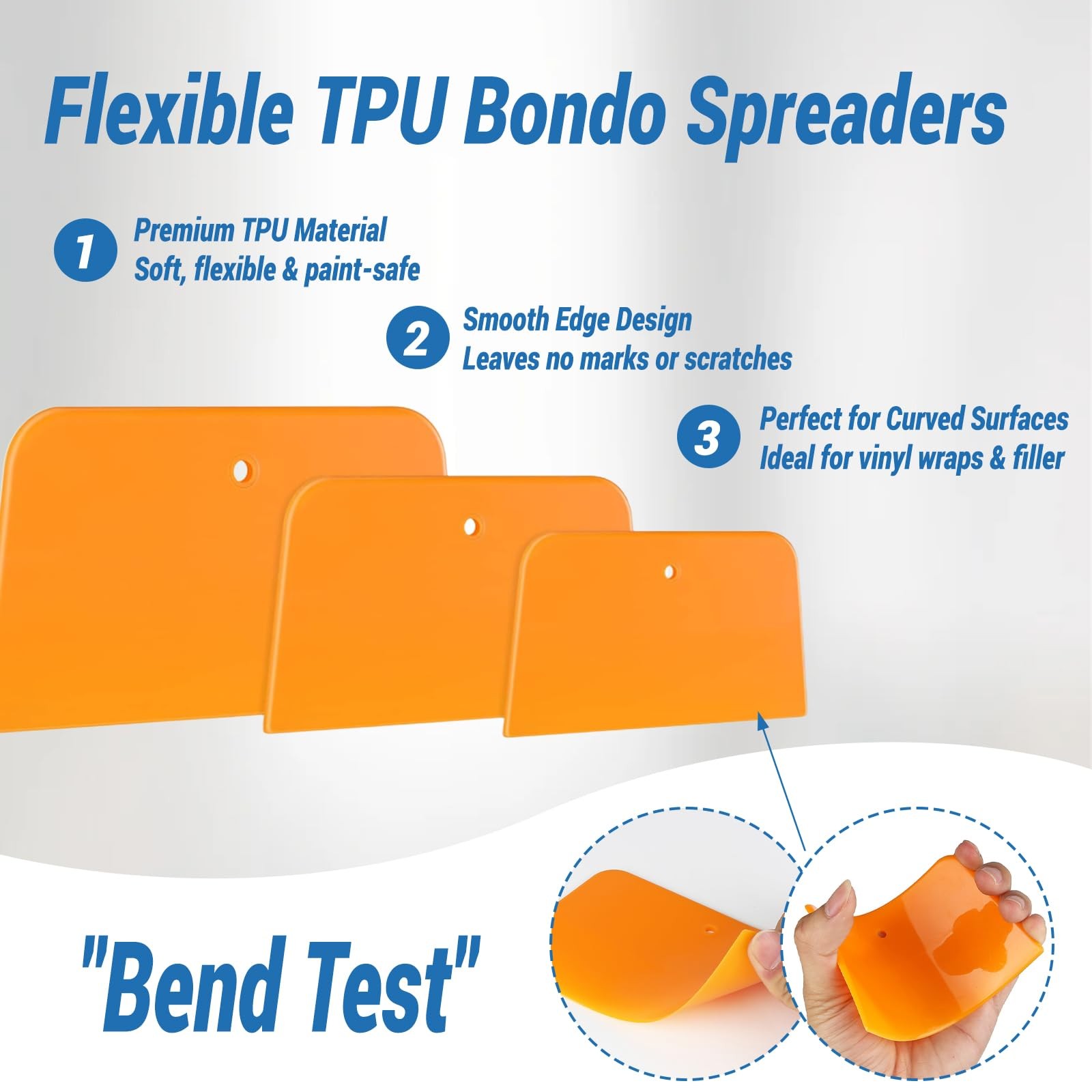 11PCS Auto Body Tool Set Flexible Filler Spreader, Putty Knife, Tint Kit &
