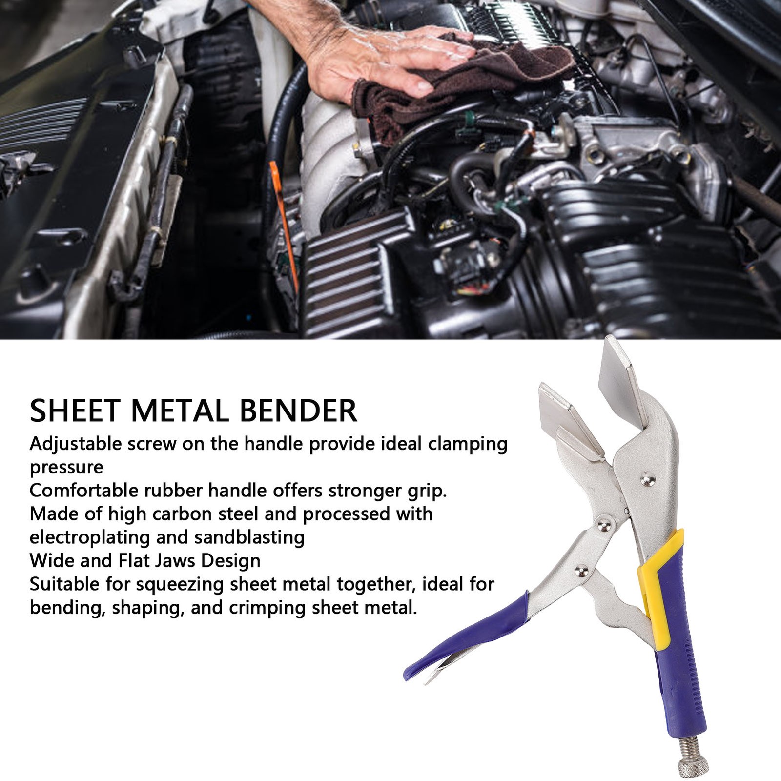 10inch Locking Sheet Metal Clamp Carbon Steel Adjustable Screw For Auto Rep XVST