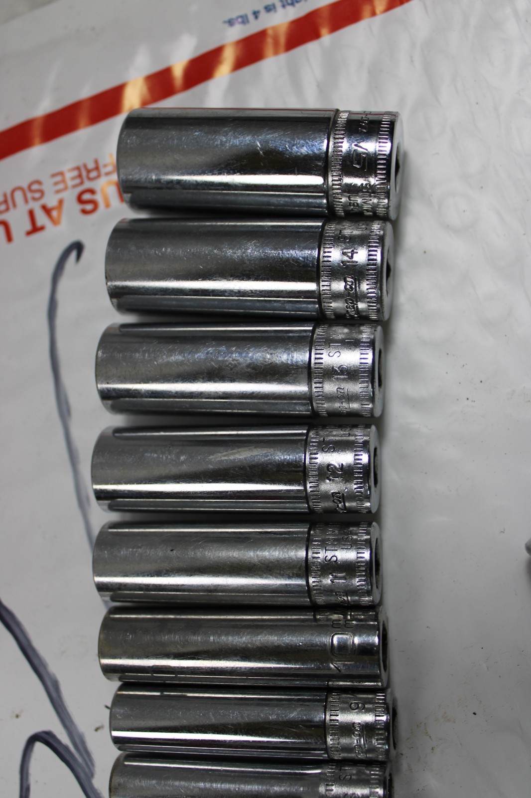 Snap On 1/4 Metric 12 Point Deep Socket 14pc STMM4-STMM15 Matco 10mm and 2 SAE