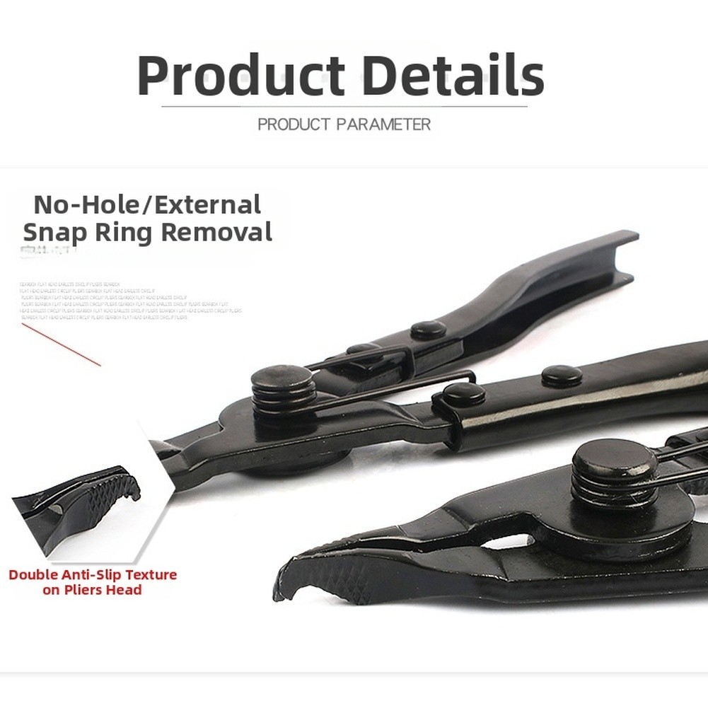 Flat Head Circlip Pliers With Textured Jaw And 21mm Capacity For Snap Ring Work
