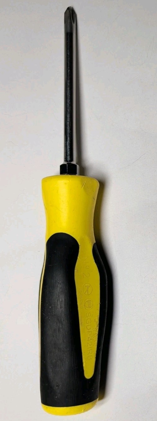 Snap On USA Phillips Screwdriver #2 SGDP421RB Yellow Black Vintage