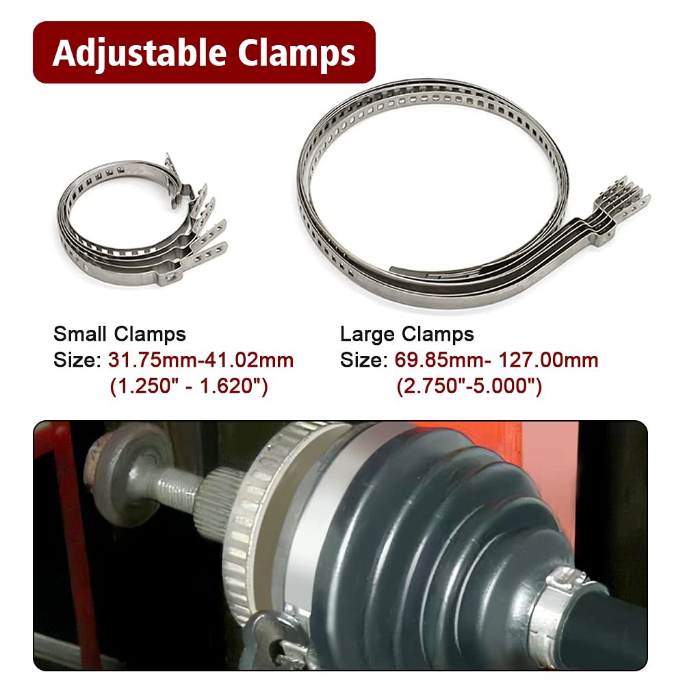 CV Joint Boot Clamp Pliers Kit With 24 Crimp Bands Auto Banding Tool Red