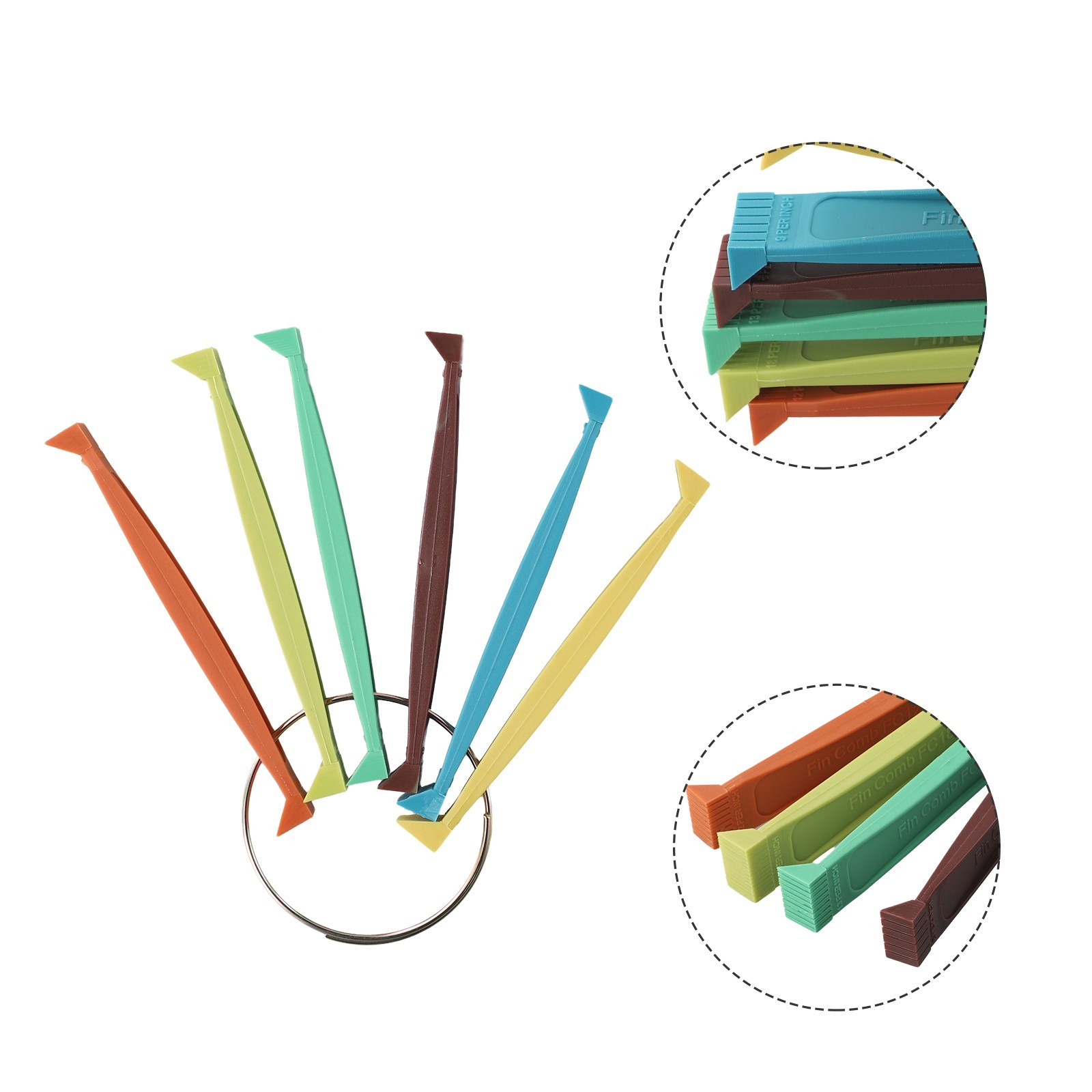 Comb Fin Comb Tool Set 3Pcs/Set Fin Cleaning Brush Stainless Steel + ABS