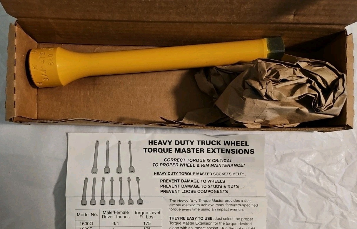 Heavy Duty Wheel Truck Master Torque 3/4 Drive Extension LT 1600 M Yellow