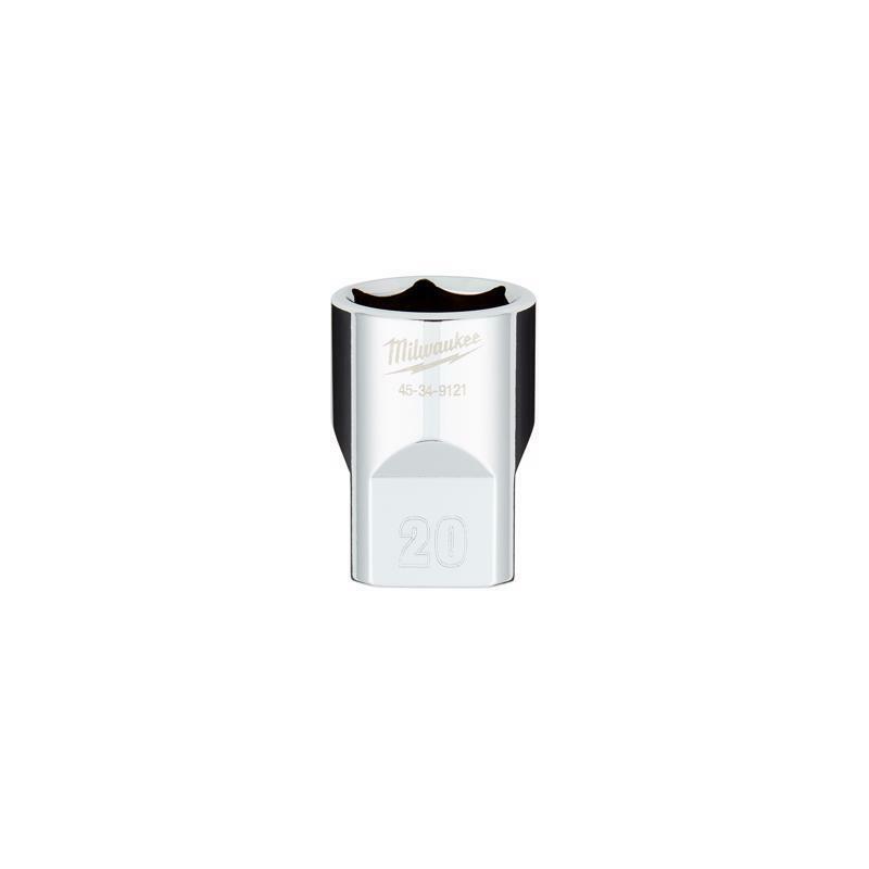 Milwaukee 20 mm X 1/2 in. drive Metric 6 Point Standard Socket
