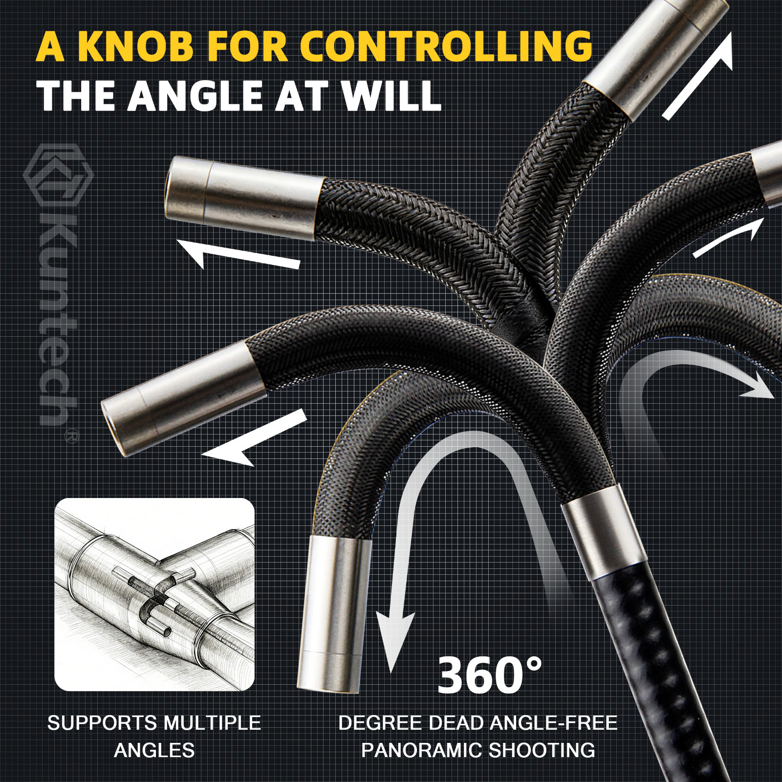 5.3inch 1080P HD Industrial Borescope 6.3mm Inspection Snake Camera