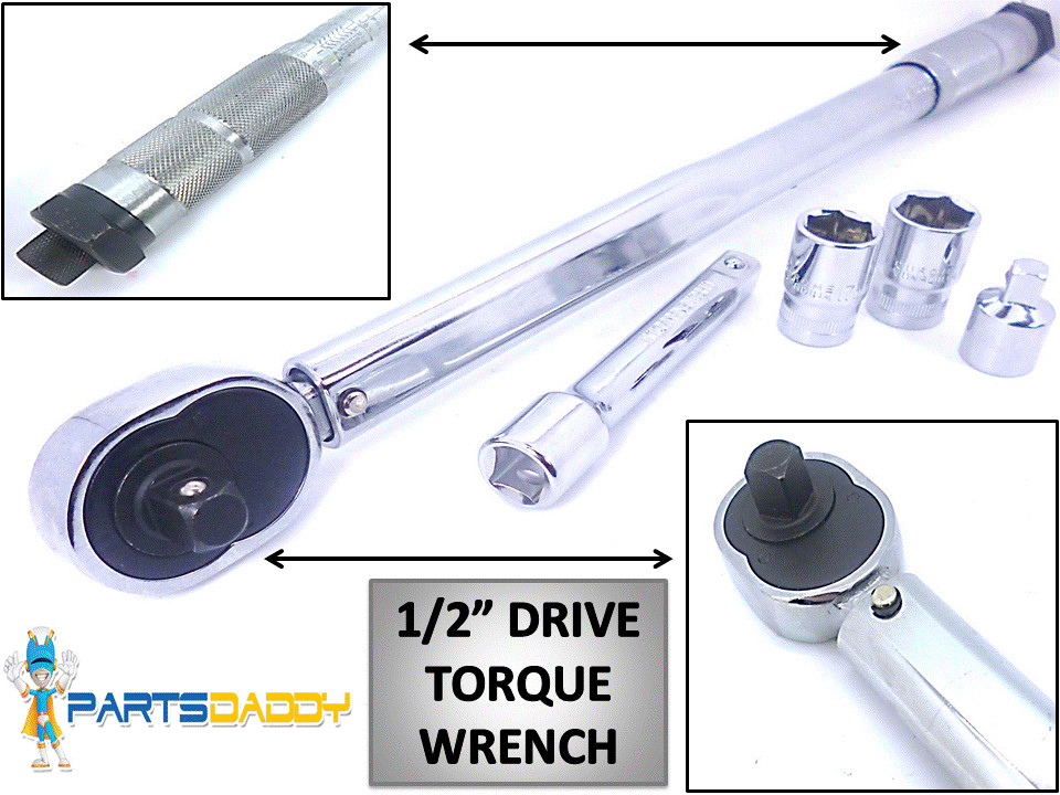 Professional 1/2″ Ratchet Torque Wheel Wrench 28-210Nm sq Drive Socket Case 6-6