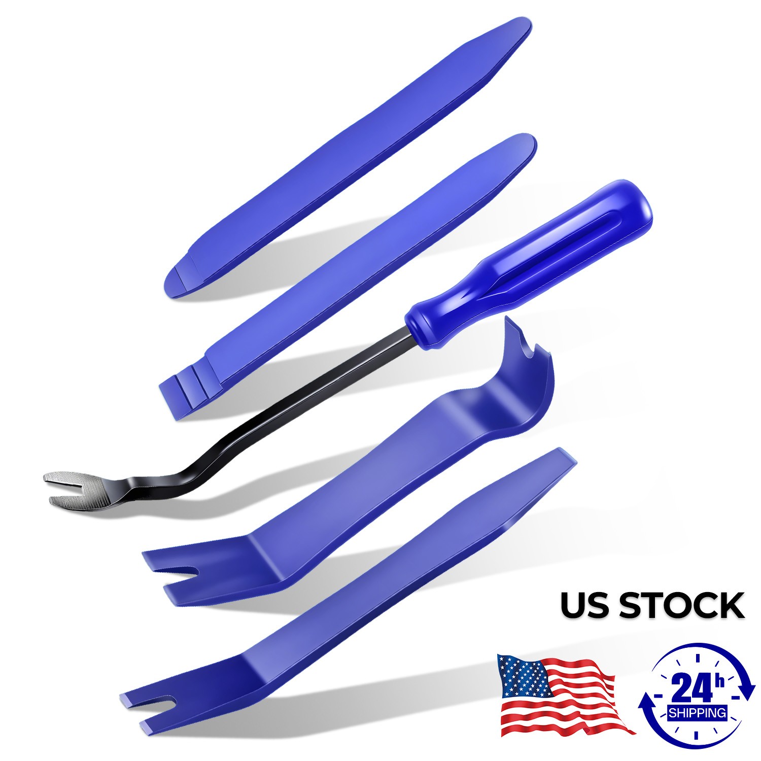 5Pcs Car Trim Removal Tool Set Hand Tools Pry Bar Panel Door Interior Clip Kit