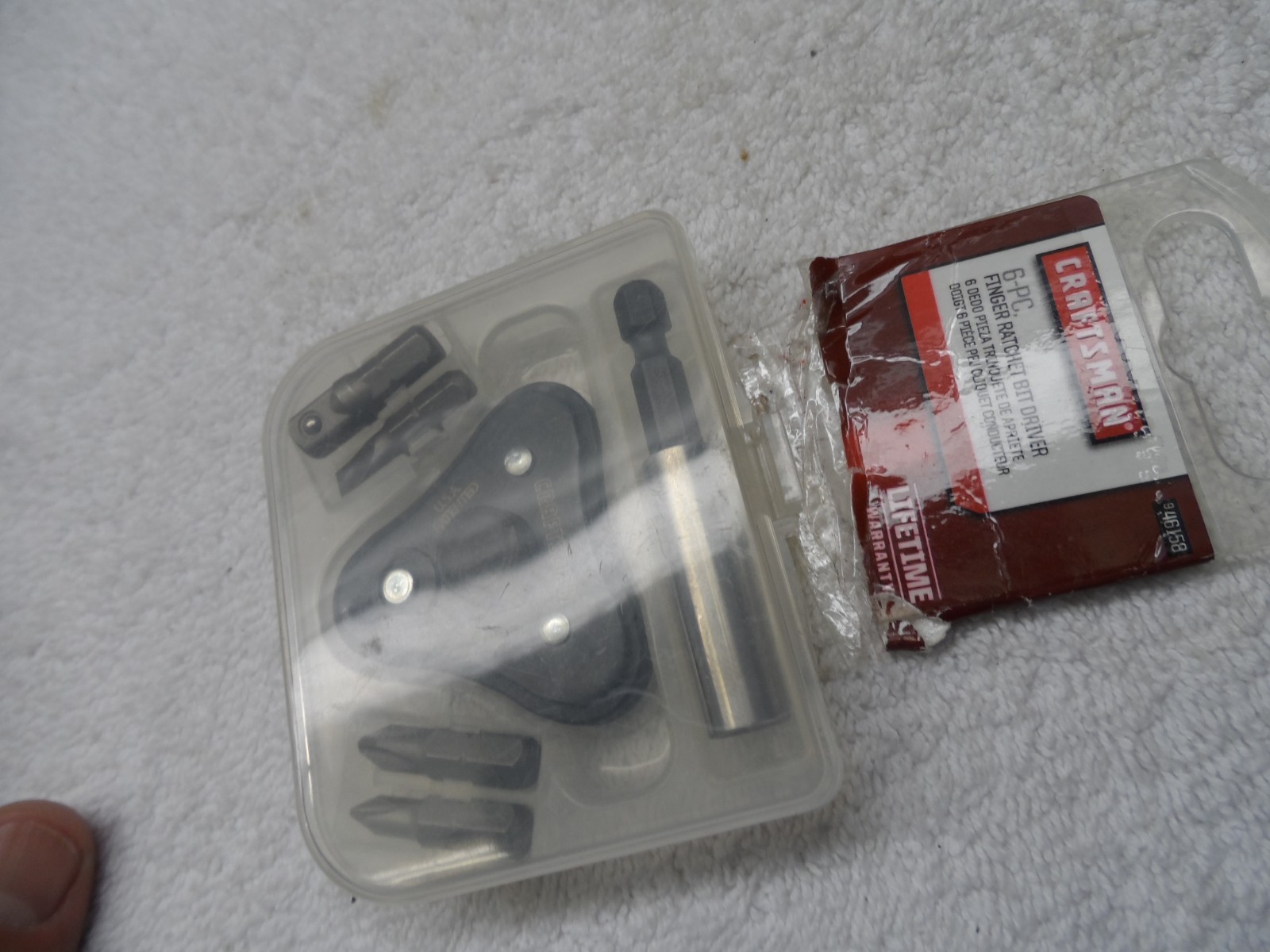 Craftsman 6pc Finger Ratchet Wrench Bit Driver Set, made USA (case) Part # 46158